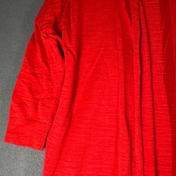 Caslon Womens M Open Front Red Cardigan Sweater With Pockets Soft Lightweight - Picture 3 of 6